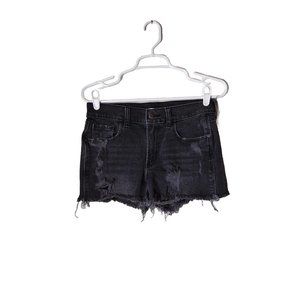 Old Navy Shorts Womens 2 Boyfriend Midrise Distressed Black Summer Raw Hem
